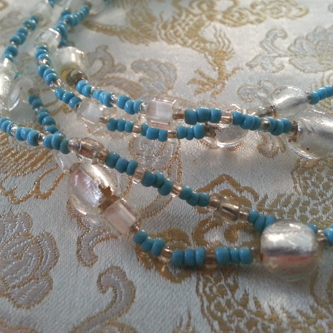 Blue Frost Love Beads - Handmade by Kinzie